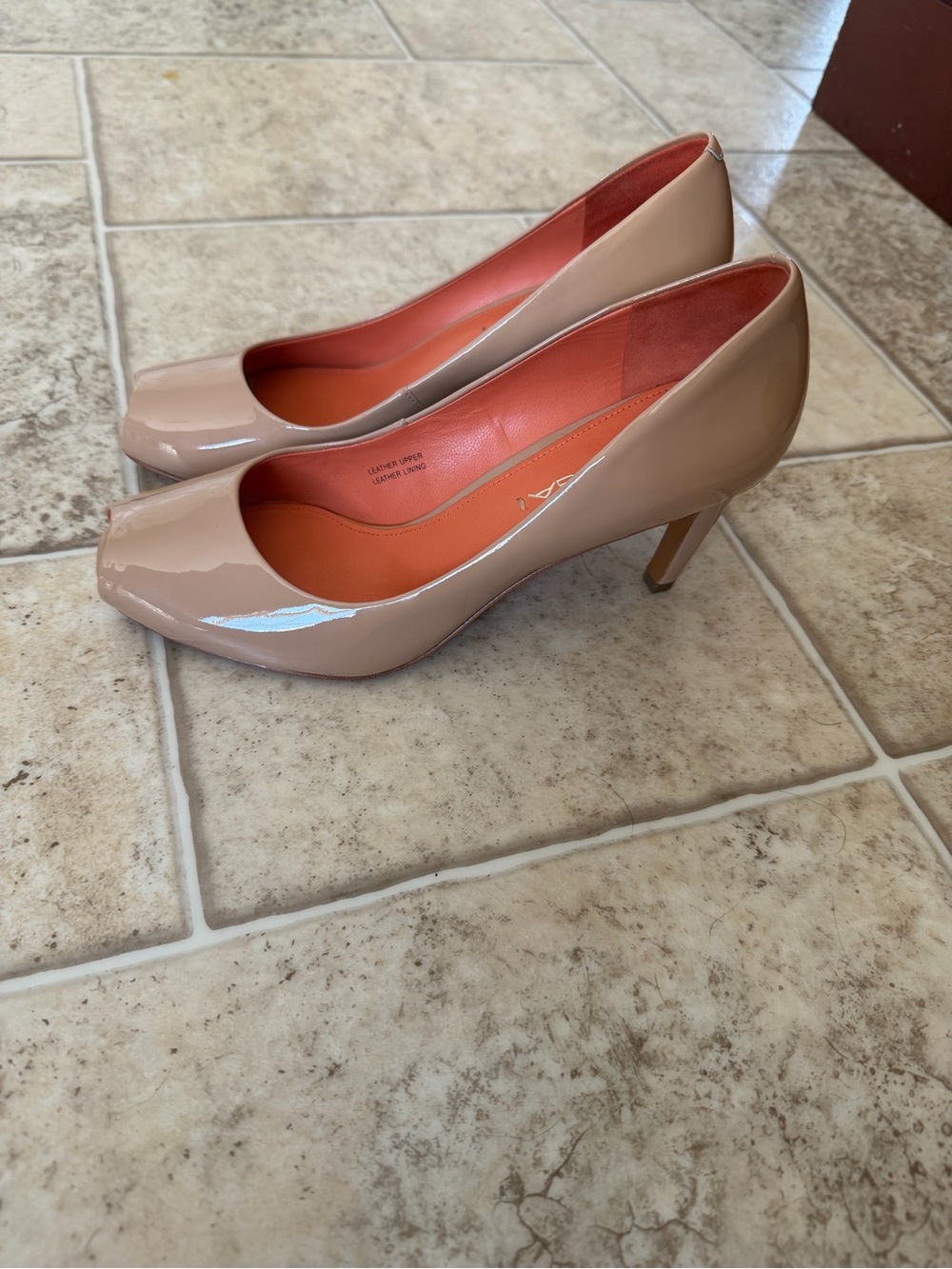 Via Spiga Nude Genuine Leather Peep Toe Heels | Classic Pumps | Size 6.5 - Picture 2 of 7